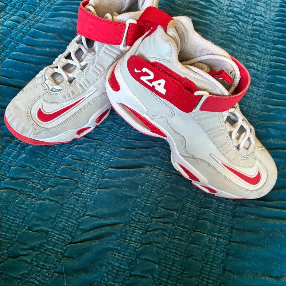 Nike Kids Red and White High-Top Sneakers